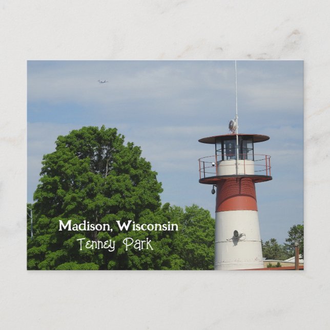 Tenney Park in Madison Wisconsin Lighthouse Postcard (Front)
