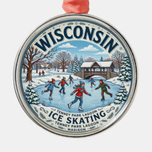 Tenney Park Lagoon Wisconsin Metal Tree Decoration