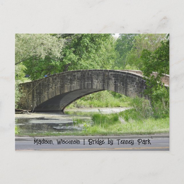 Tenney Park Stone Bridge in Madison, Wisconsin Postcard (Front)