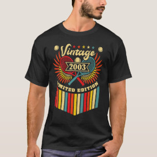 Tennis 19th Birthday Men Women Vintage 2003 Tennis T-Shirt