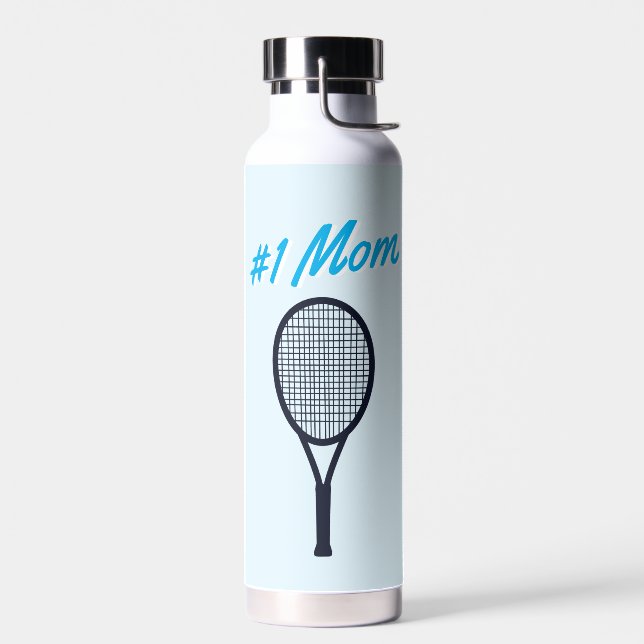 Tennis #1 Mum Mother's Day Blue Gift Water Bottle (Left)