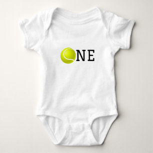 Tennis 1st Birthday One Ball Gender Neutral Sport  Baby Bodysuit