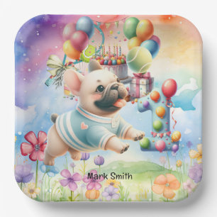 Tennis 1st Birthday Party for Dog Lover Paper Plate