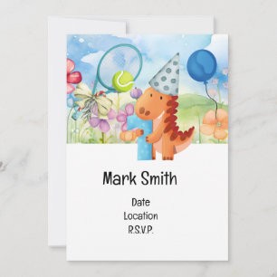 Tennis 1st Birthday Party  Invitation