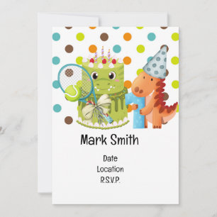 Tennis 1st Birthday Party  Invitation
