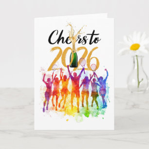 Tennis 2026 New Year Celebration  Card