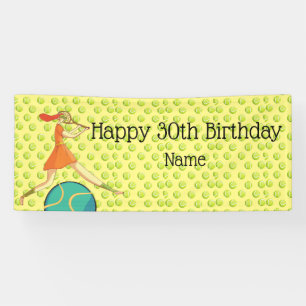 Tennis 30th Birthday for tennis player  Banner