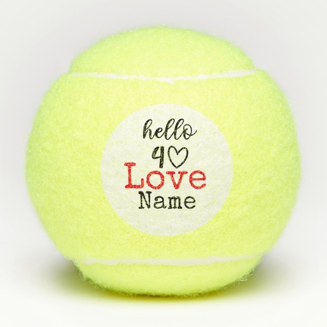Tennis 40th Birthday ball with love and name (Front)