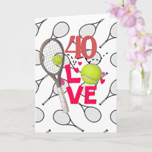 Tennis 40th Birthday Card