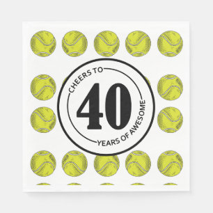 Tennis 40th birthday for tennis party  napkin