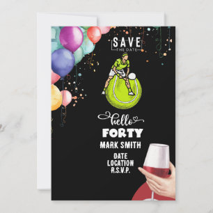 Tennis 40th Birthday  Invitation