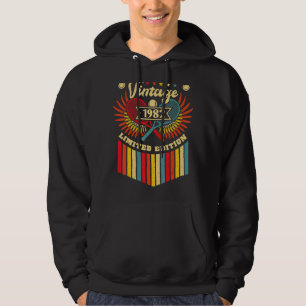 Tennis 40th Birthday Men Women Vintage 1982 Tennis Hoodie