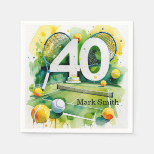 Tennis 40th Birthday Napkin