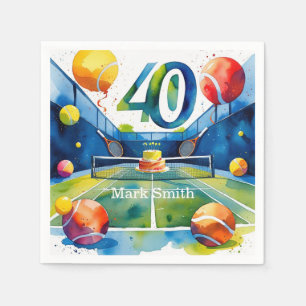 Tennis 40th Birthday Napkin