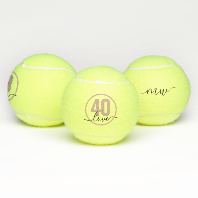 Tennis 40th Birthday Personalised Monogrammed Tennis Balls (Multi)