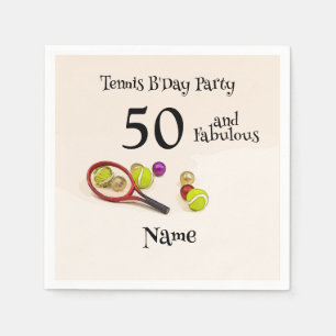 Tennis 50th and Fabulous Birthday Party   Napkin