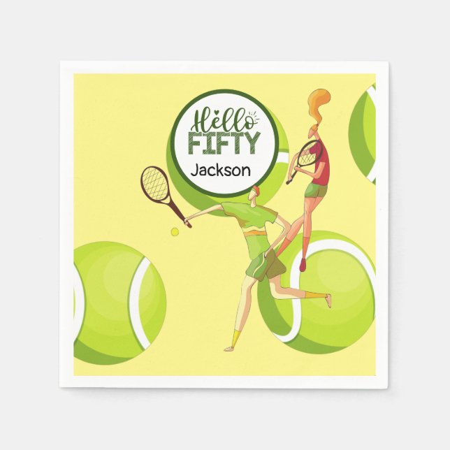 Tennis 50th Birthday Anniversary  Napkin (Front)