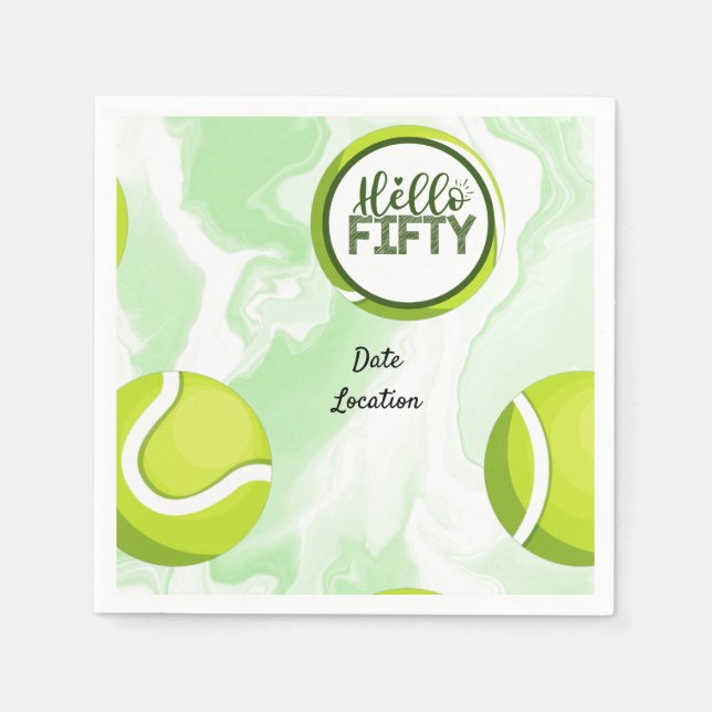 Tennis 50th Birthday Anniversary  Napkin (Front)