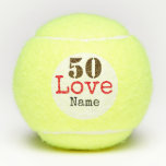 Tennis 50th Birthday ball with love and name<br><div class="desc">Tennis 50th Birthday ball with love and name</div>