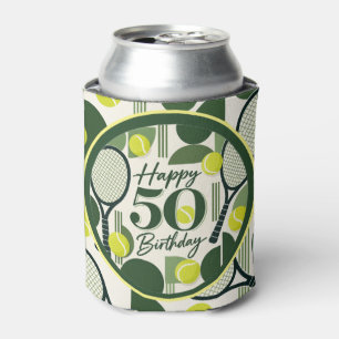 Tennis 50th Birthday Can Cooler