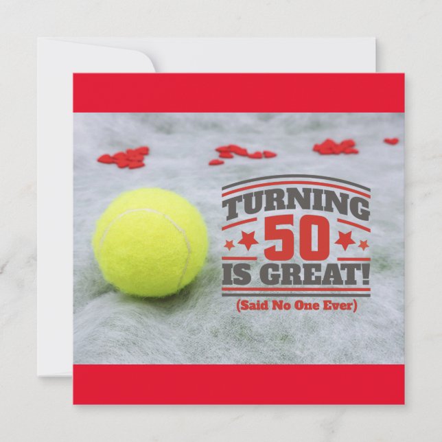 Tennis 50th Birthday is great  card (Front)