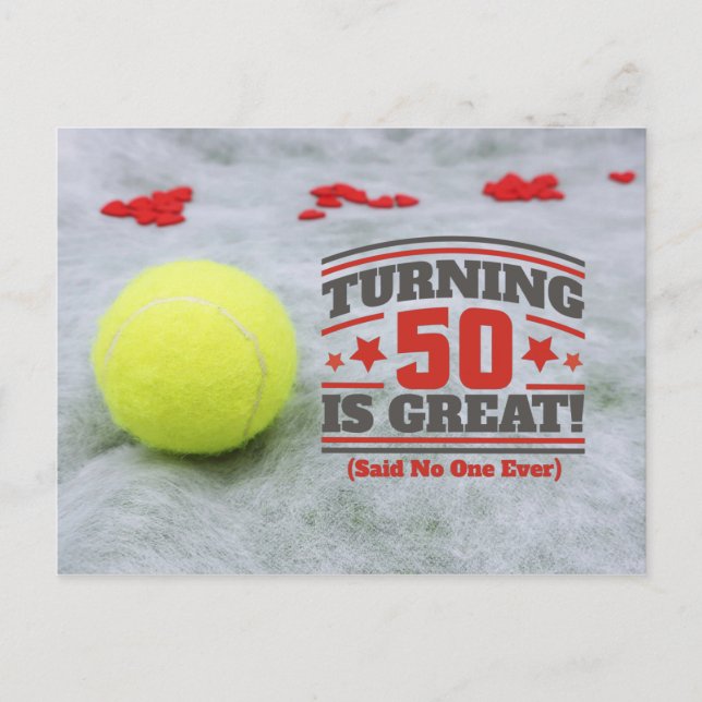 Tennis 50th Birthday is great  Postcard (Front)