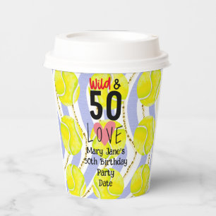 Tennis 50th Birthday napkin for Player Party Paper Cups