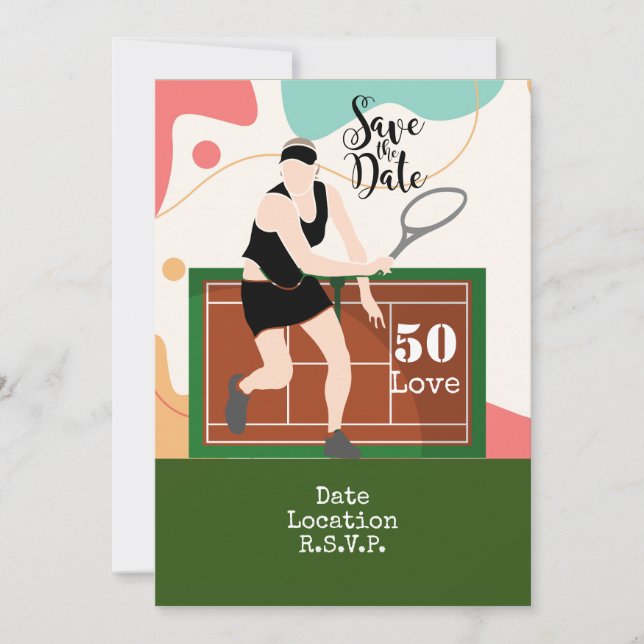 Tennis 50th Birthday Party Invitation (Front)