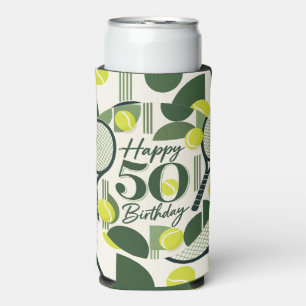 Tennis 50th Birthday Seltzer Can Cooler