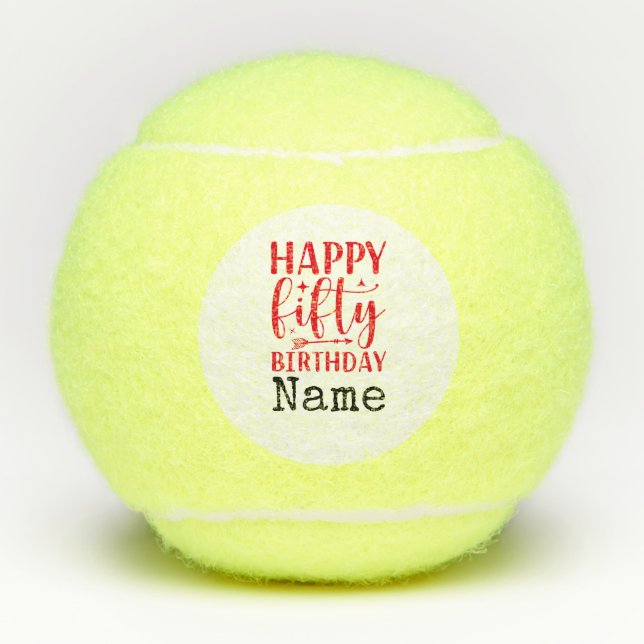 Tennis 50th Birthday Tennis Balls (Front)