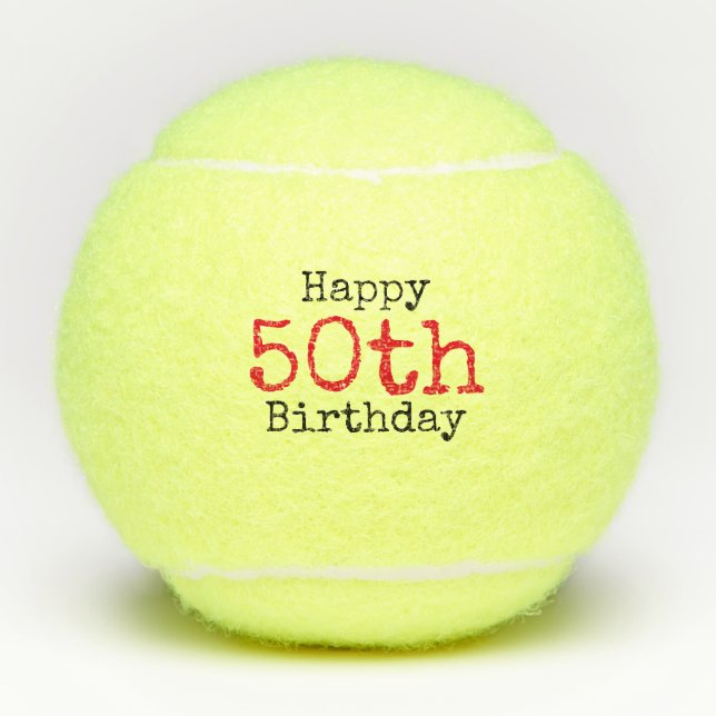 Tennis 50th Birthday with tennis ball and number (Front)
