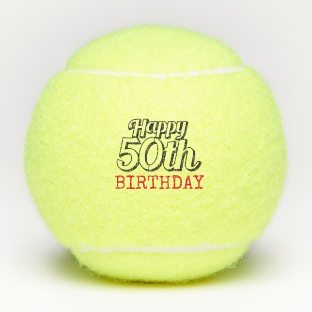 Tennis 50th Birthday with tennis ball and number (Front)