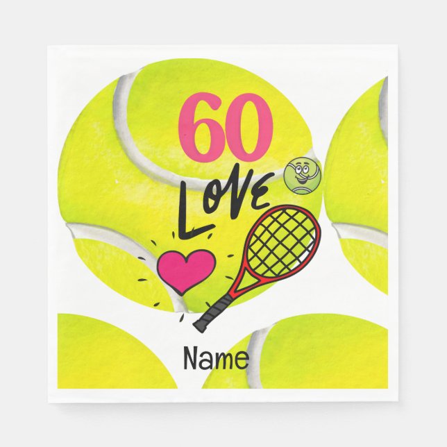 Tennis 60th Birthday for Tennis Player   Napkin (Front)