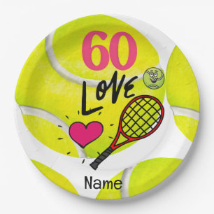 Tennis 60th Birthday for Tennis Player   Paper Plate