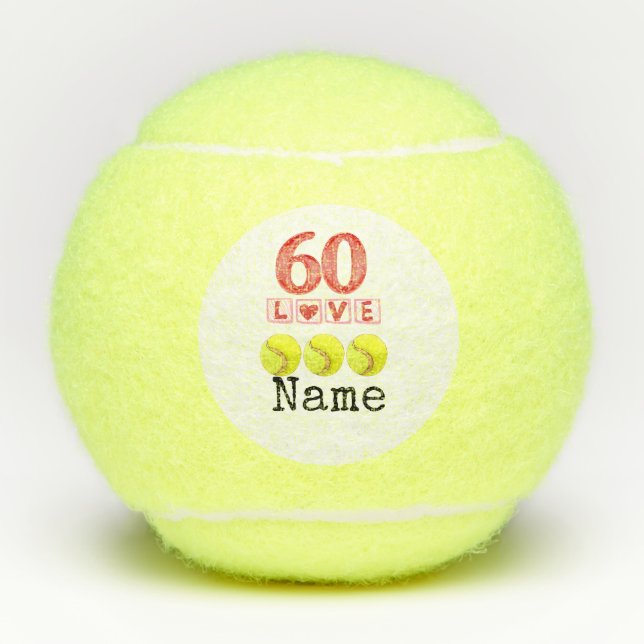 Tennis 60th Birthday for Tennis Player Tennis Balls (Front)