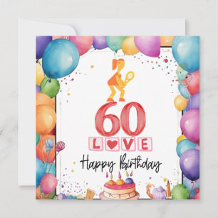 Tennis 60th Birthday for Woman player Card