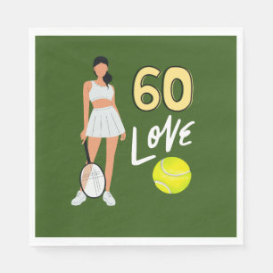 Tennis 60th Birthday for woman player Napkin