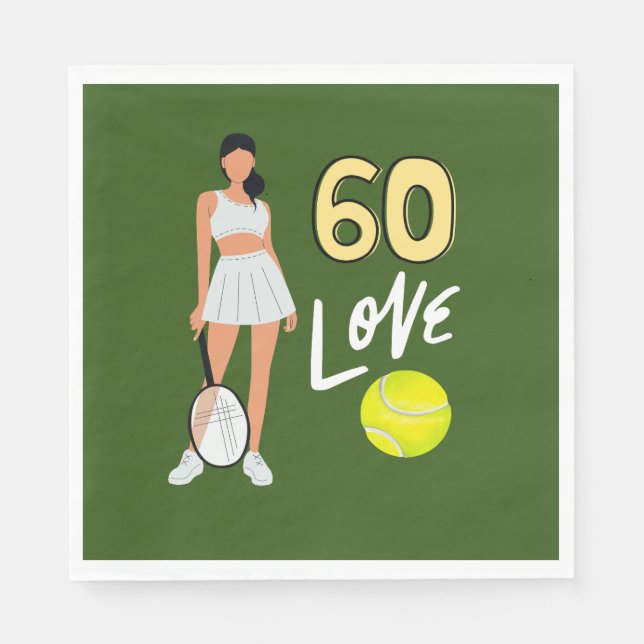 Tennis 60th Birthday for woman player Napkin (Front)