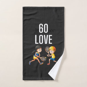Tennis 60th Birthday with number sixty Love   Hand Towel
