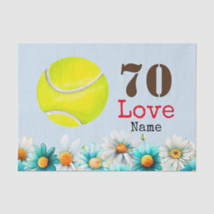 Tennis 70th Birthday ball with love and name     Tissue Paper