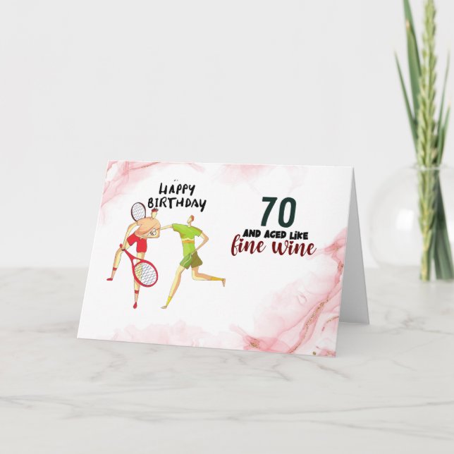 Tennis 70th  Birthday for Tennis Player Card (Front)