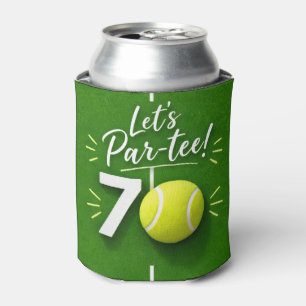 Tennis 70th Birthday tennis ball and number love Can Cooler