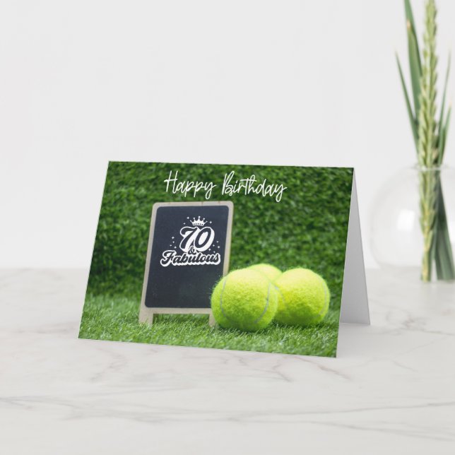 Tennis 70th  Birthday with ball for Player Card (Front)