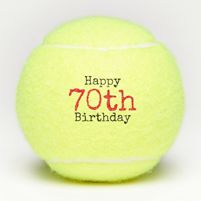 Tennis 70th Birthday with tennis ball and number (Front)
