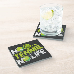 Tennis, a passion without limits glass coaster