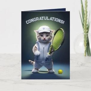 Tennis Ace Kitten Thank You Card