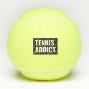 Tennis Addict Typography Funny Quote Sport Style Tennis Balls