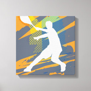 Tennis art canvas print design for home or club