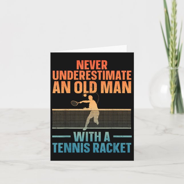 Tennis Art For Men Grandpa Tennis Lover Tennis Pla Card (Front)
