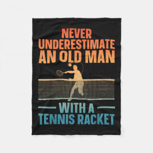 Tennis Art For Men Grandpa Tennis Lover Tennis Pla Fleece Blanket